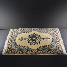 Rug Hand Knotted Medallion Rug 3’X2’ 54X88cm 144KPSI Semi-Antique