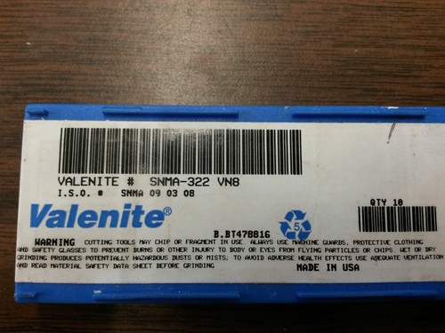 Valenite SNMA-322 VN8 Inserts (8 inserts) - Picture 2 of 2