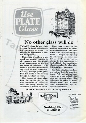 1922 Plate Glass Manufacturers of America PRINT AD Over 100 years old (3248)