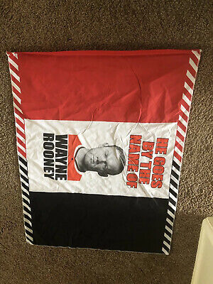 Manchester United Red White Black Flag He Goes By The Name Of Wayne Rooney Mufc Ebay