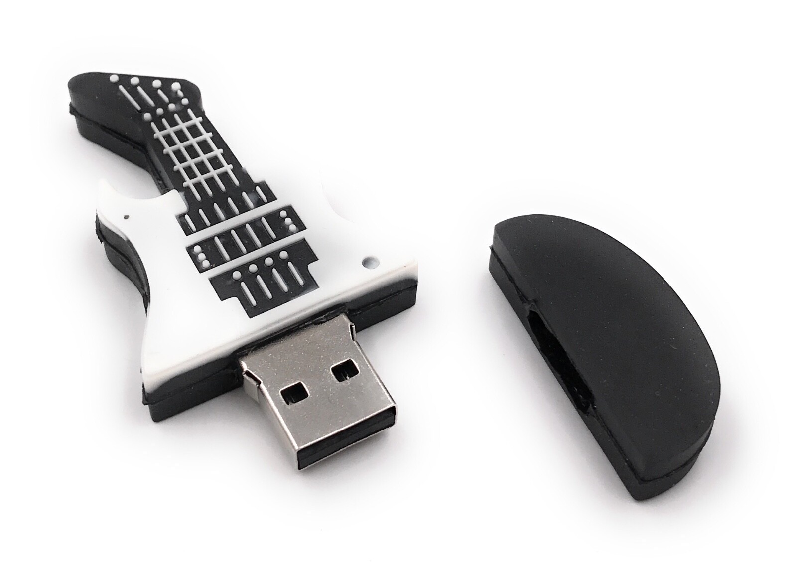 Chitarra Elettrica Nera e Bianca con USB foto 2