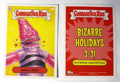 BROKE KEN 2021 GARBAGE PAIL KIDS BIZARRE HOLIDAYS MAR WK4 CARD 20a PR = 542