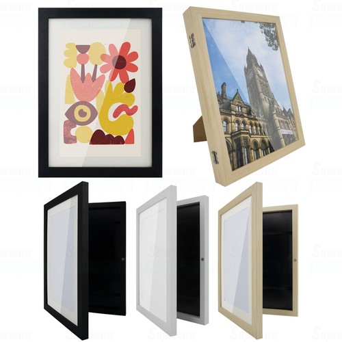 ACA Kids Art Photo Frame Children Project Wooden Artwork Portrait Display A4/A3 - Picture 3 of 60