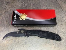 Spyderco Matriarch 2 FRN Emerson Folding Knife C12SBBK2W Serrated Black Blade