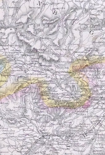 1864 LARGE ANTIQUE MAP ~ WALES SOUTH EAST MERIONETHSHIRE DENBIGH MONTGOMERY - Picture 6 of 6