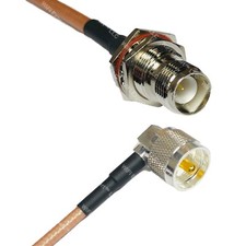 RG400 RP-TNC FEMALE BULKHEAD to UHF Male Angle RF Cable FAST-SHIP LOT
