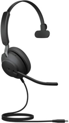 Jabra Evolve2 40 MS Mono Over Ear Headset USB C schnurgebunden Noise cancelling