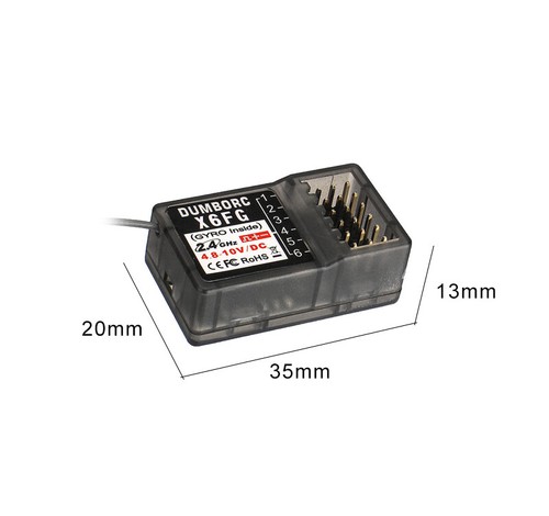 DUMBORC X6 6CH 2.4G RC Transmitter with X6FG Receiver for RC Car Boat Tank - Picture 6 of 12