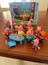 Peppa Pig Large Lot figures- Peppa's Adventures Teatime w/ Peppa Pig Playset NIB