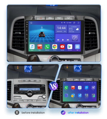 9'' Android 12 Autoradio 4+32GB GPS Navi DSP SWC Carplay Für Toyota Venza 2008-16
