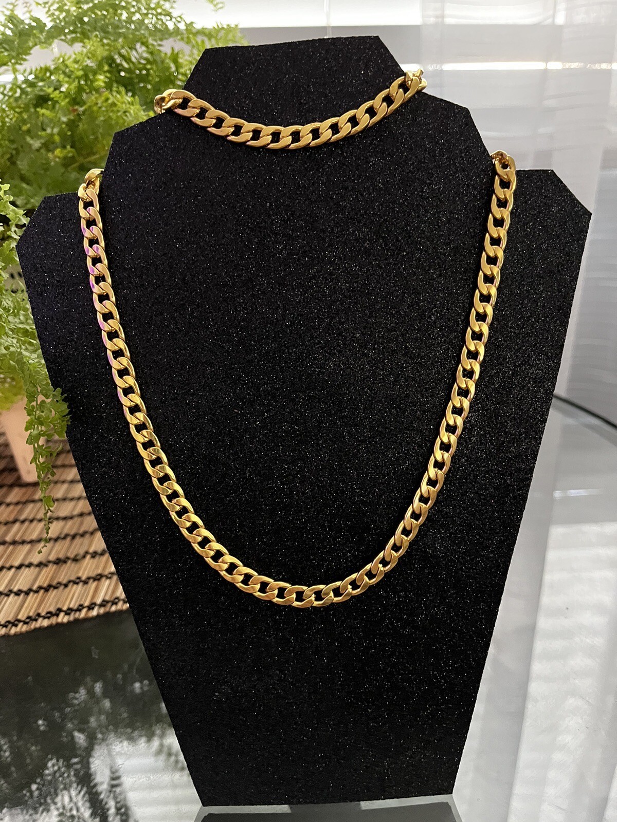 Stainless Steel Men's Necklace and Bracelet Set-image