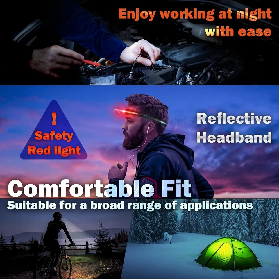 NEW LED 2pack Headlamp, Rechargeable, 400 Lumen Wide Beam lightbar, 2.1oz, - Image 3 of 4