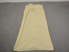 Vintage Nightgown Dress Womens Medium Yellow Floral Lace Cottagecore Lounge 80s