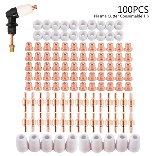 100 Pcs PT-31 LG-40 Plasma Cutter Electrode Tips Kit For Parkside Cutting Torch