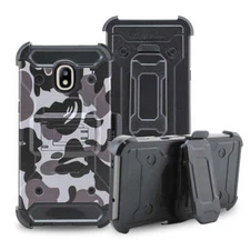 For Samsung Galaxy J7 2018 AMZER  Shockproof Belt Clip Holster Stand Case Cover