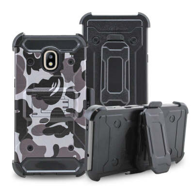 For Samsung Galaxy J7 2018 AMZER  Shockproof Belt Clip Holster Stand Case Cover