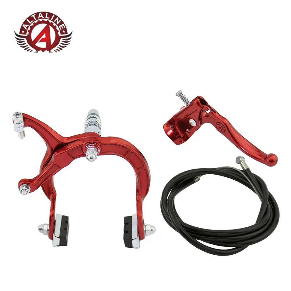 ALTALINE Bicycle Brake BMX FRONT & REAR SET RED Alloy Bike Caliper Cable Lever - Image 3 of 3
