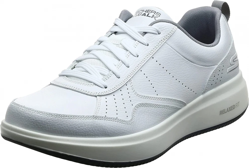 Skechers go walk white leather top
