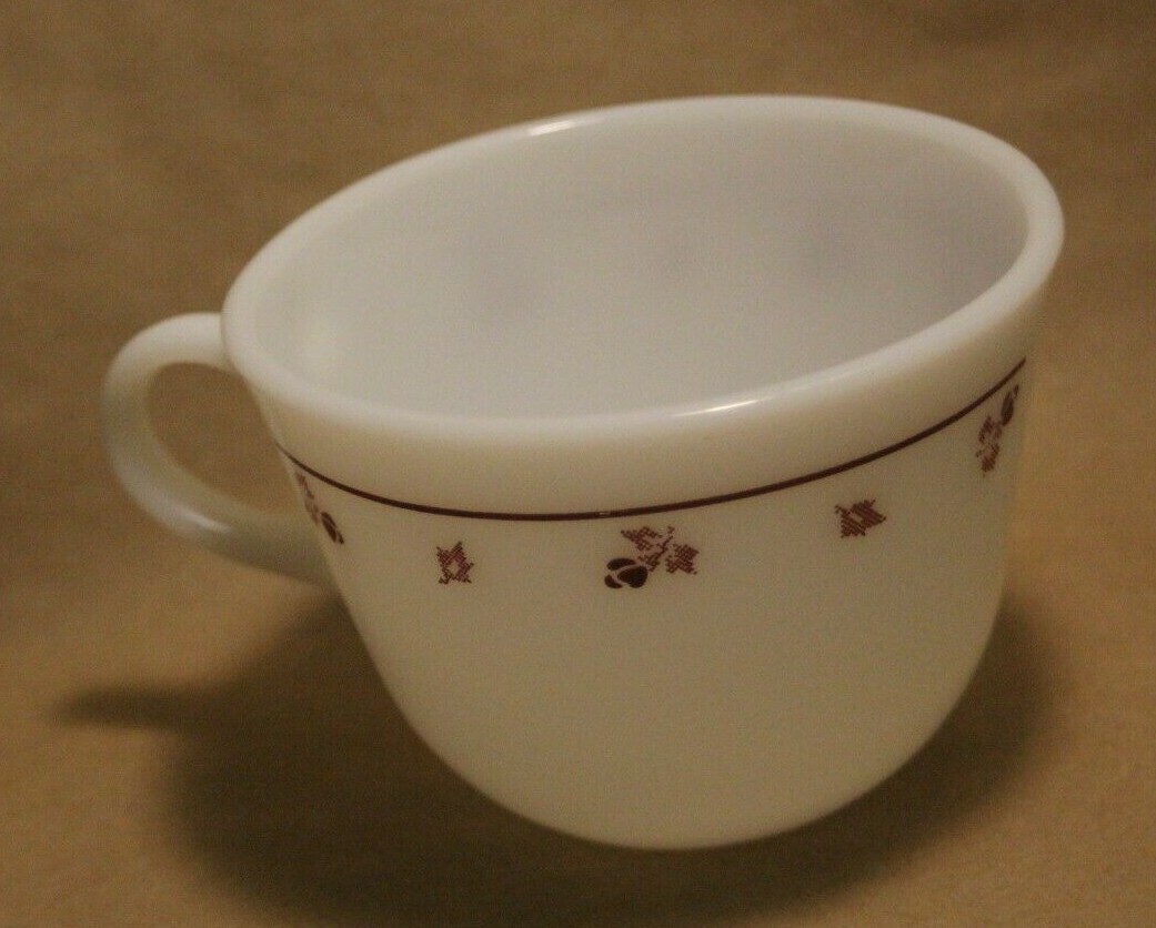 Burgundy Rose White Milk Glass Teacup Cup Vintage Discontinued Corning Corelle eBay