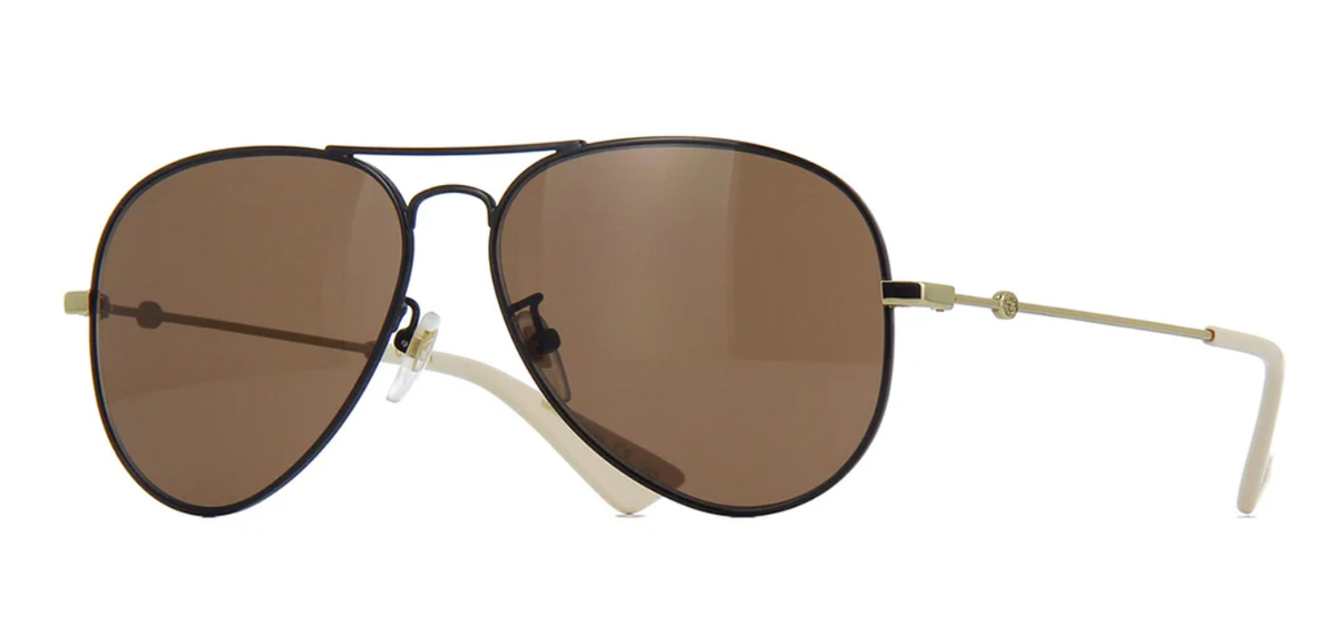 GUCCI GG0515S Black Gold Aviator Sunglasses Unisex for sale
