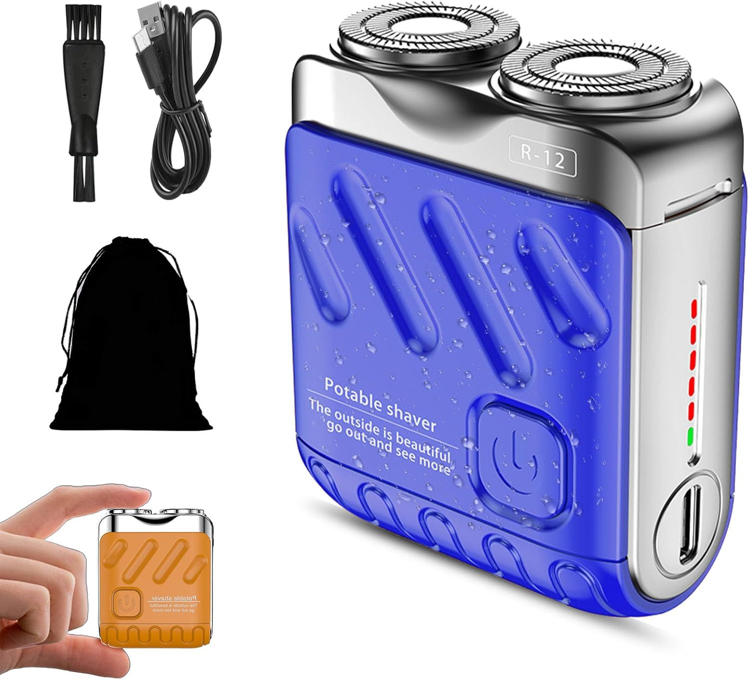 Rasoio R-12 Elettrico Tascabile: Mini Shaver Cool per Look Impeccabile