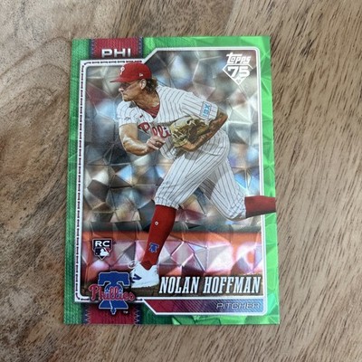 Nolan Hoffman RC Philadelphia Phillies #666 Green Diamante Parallel /99 Rookie