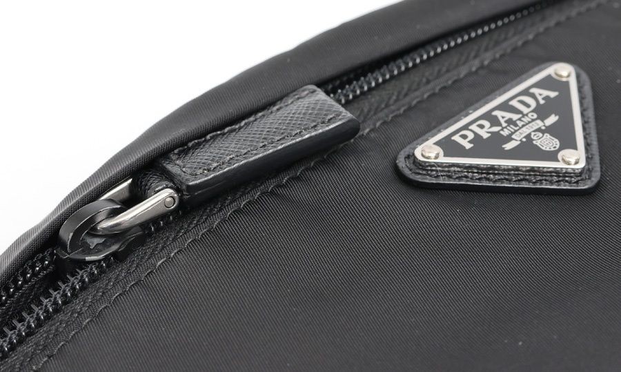 Prada Re-Nylon Belt Bag Black Nylon Used 26x12cm From Japan thumbnail 5