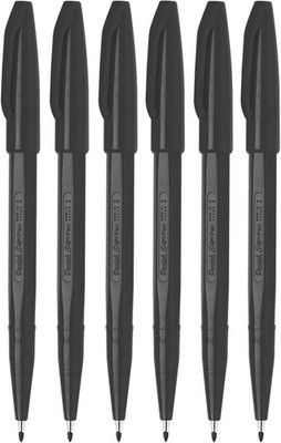 Pentel S520 Original Sign Pen Fasermaler, Fineliner, 2 mm Spitze, 1 mm Linie, 6