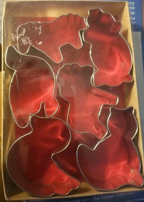 Vintage Farm Cookie Cutter  6 Pc Set Cat Duck Dove Pig Lamb Horse in Box