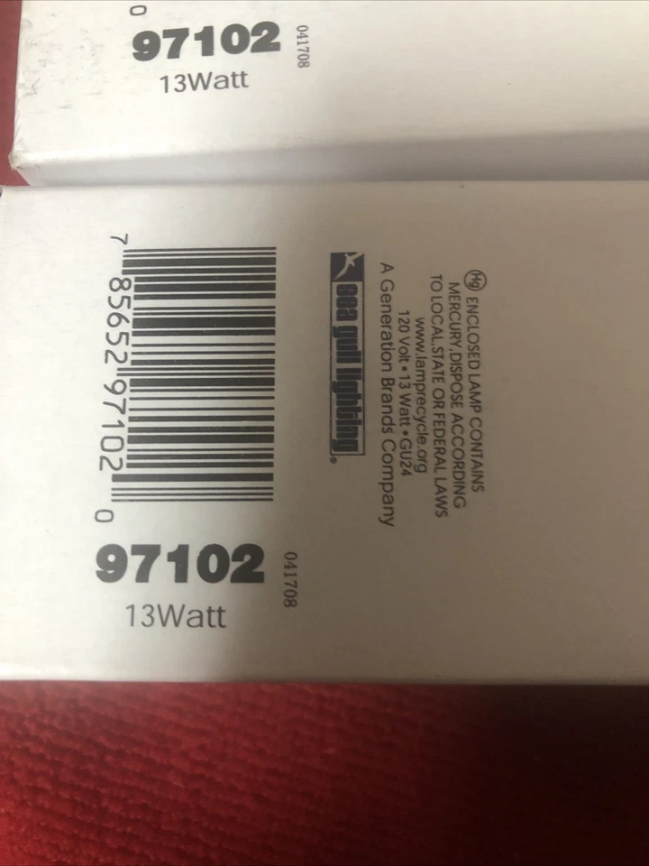 7 New Sea Gull GU24 Spiral Lamps Bulbs Model 33113SP 13 Watt 2 Prong Twist 97102 - Image 2 of 4
