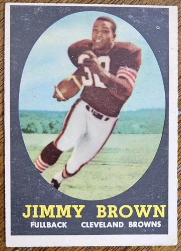 1958 TOPPS JIM BROWN ROOKIE RC FOOTBALL CARD #62 VG-EX READ DESC