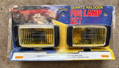 #ad Vtg Nos Fog Lamp Set Quartz Halogen Complete Kit Glass Lens amp; Wiring Kmart 1980s $99.99