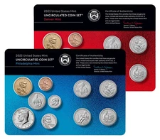 2025 P, D U.S. Mint UNC 20 Coin Mint Set with COA Uncirculated still in mint cox