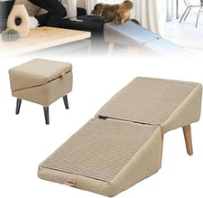 2-In-1 Ottoman Ramp Stairs for Sofa  Chair Non-Slip Sturdy Pet Steps Dogs Cats