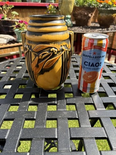 Roseville Laurel Yellow 7 1/4" Art Deco Vase #1