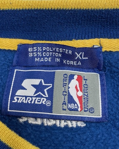 Vintage Starter Mens Golden State Warriors Sweatshirt Size XL 90s Sweater Blue - Picture 7 of 9
