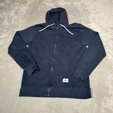 Quiksilver Hoodie Mens Large Blue Full Zip Sweatshirt Drawstring Logo Pockets