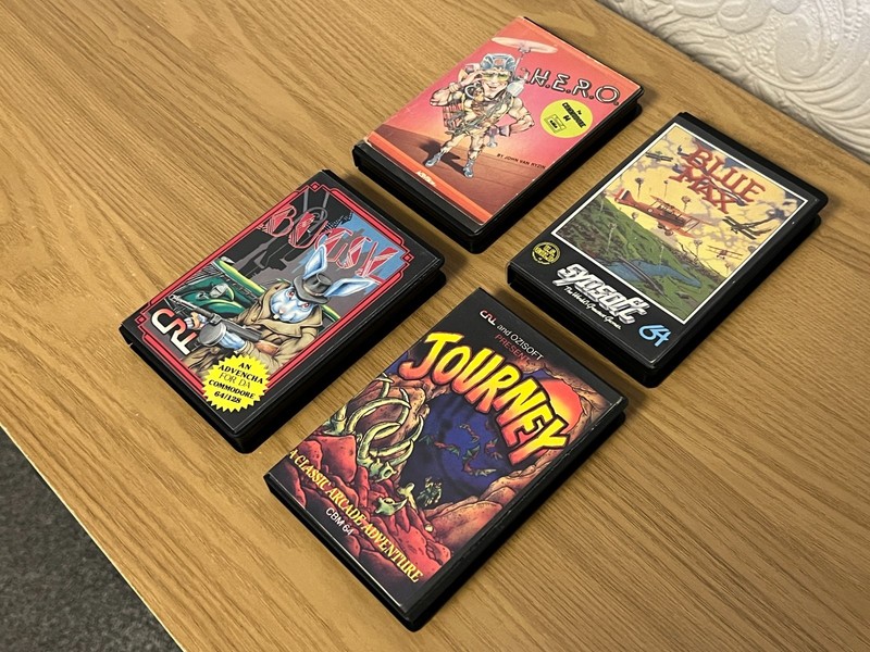4 x Commodore 64 C64 Various Cassette Games - Untested -🕹️Retro Gift Idea🕹️
