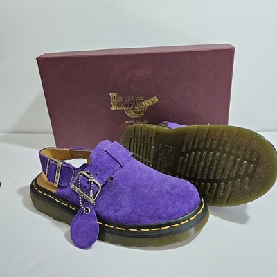 UK4 UK産 Dr.Martens JORGE MULES purple Dr Martens Jorge Purple Buck Suede Mules Brand New in Box Size US