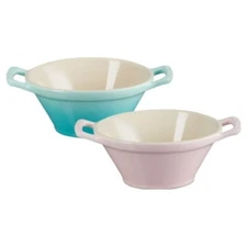 "2Pcs" SET LE CREUSET Cassoulet Serving Bowls Handles Oven FREE SHIPPING