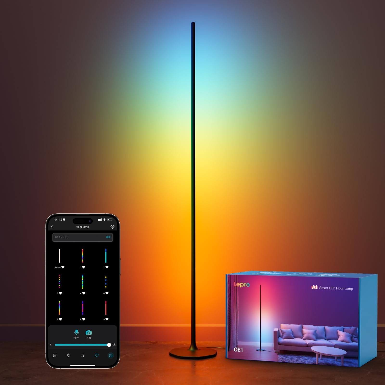Piantana Smart OE1 AI RGBIC Alexa: Lampada da Terra LED Design 1000LM