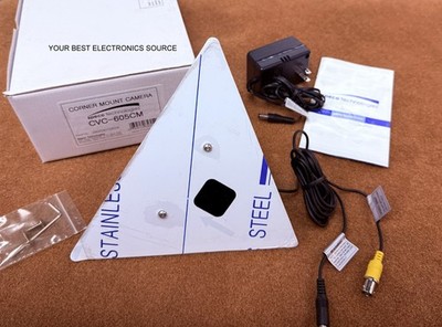 NOS Speco CVC605CM Color CCTV Corner Mount Camera - Stainless Steel Plate