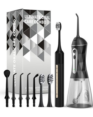 Lumivoid Water Flosser and Electric Toothbrush Combo,21 Oral Clean Kit, 5Spee...