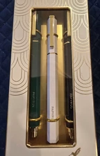 PAPYRUS 3pc BALL POINT PENS black ink gold trim gift set express beautifully NEW