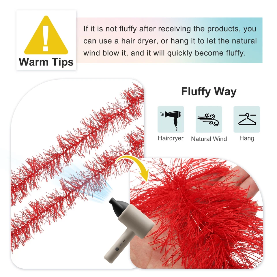 Boa de plumas de 5 pies, 8 piezas boas de plumas artificiales esponjosas, amarillas Foto 4 de 4