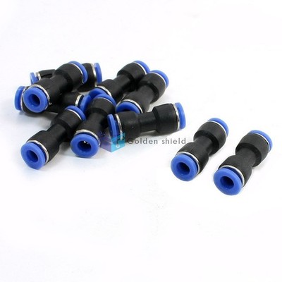 10Pcs 6mm to 6mm Push In Fittings One Touch Straight Union Quick Connector  *hh