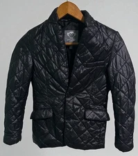 Appaman Fine Tailoring Jacket Black Youth Size 12 Quilted Blazer Light Puffer