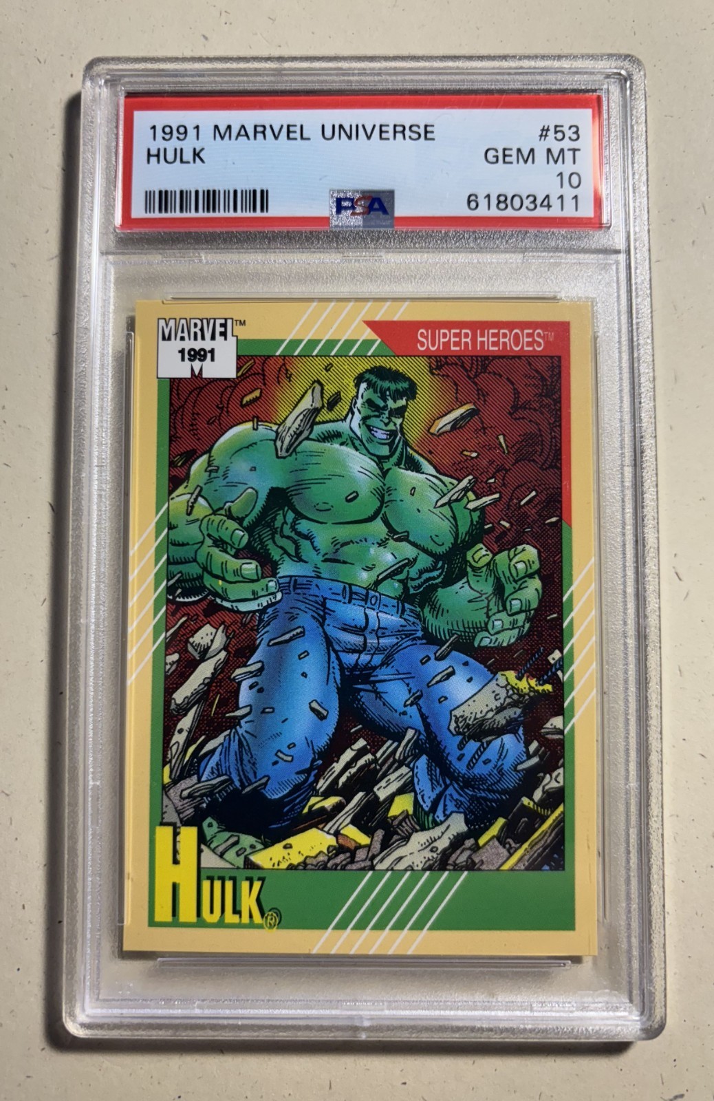1991 MARVEL UNIVERSE SERIES 2 HULK #53 PSA 10 GEM MINT