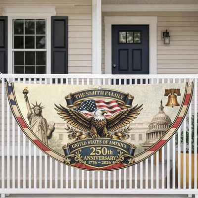American Eagle 250th Anniversary Semicircle Flag