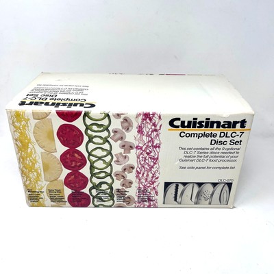 Cuisinart Food Processor Complete 9 Disc Set DLC-7 New Blades Original Box VTG